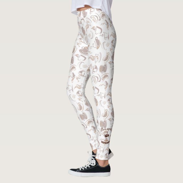 Mehr Druck weniger depressiv | Kaffeebohnen-Muster Leggings (Links)
