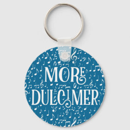 Mehr Dulcimer - Blaue weiße Musik Schlüsselanhänger