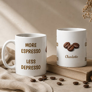 Mehr Espresso, weniger Depresso: Lustiger Kaffee-N Kaffeetasse