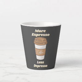 Mehr Espresso weniger Depresso Milchtasse