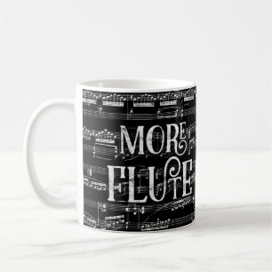 Mehr Flöten-Tafel - Schwarz-weiße Musik Kaffeetasse