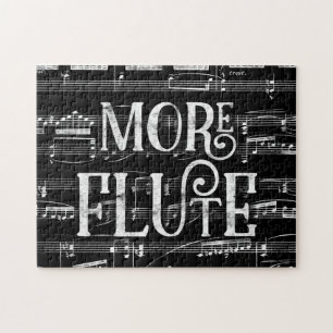 Mehr Flute Chalkboard - Schwarz-weiße Musik