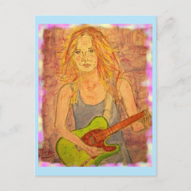 Mehr Folk-Gitarre spielen Postkarte (Vorderseite)