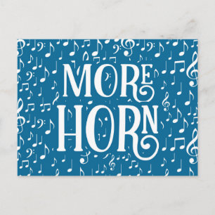 Mehr französisches Horn - Blue White Music Postkarte
