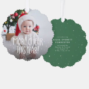 Mehr fröhlicher niedlich grünes erstes WeihnachtsF Ornament Karte