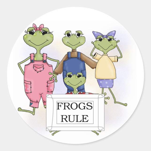 Mehr Frösche-Regel-Shirts und Geschenke Runder Aufkleber (Vorderseite)