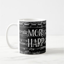 Mehr Harp Chalkboard - Schwarz-weiße Musik
