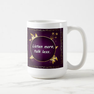 Mehr, hören Gespräch weniger. Russische Kaffeetasse