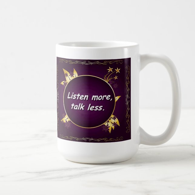 Mehr, hören Gespräch weniger. Russische Kaffeetasse (Rechts)
