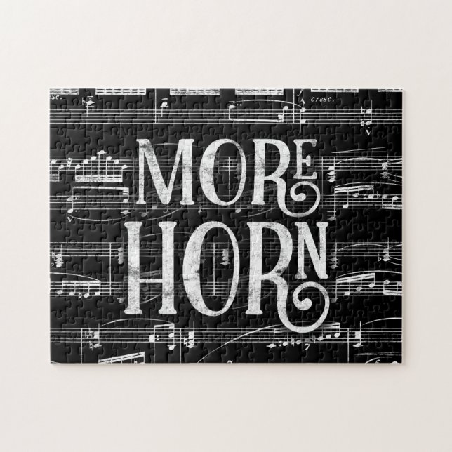 Mehr Horn Chalkboard - Schwarz-weiße Musik (Horizontal)
