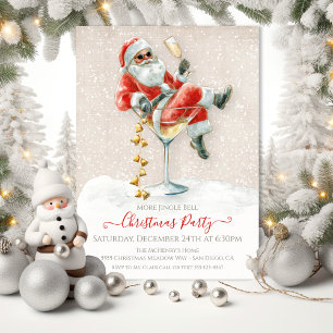 Mehr Jingle Bell Santa Martini Weihnachts-Party Einladung