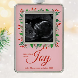 Mehr JOY-Sonogramm erwarten Rahmen-Ornament Silber