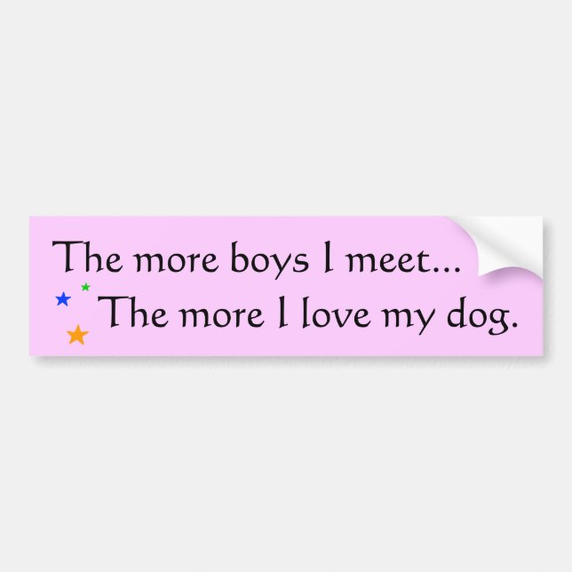 Mehr Jungen = mehr Liebe für meinen Hund - Autoaufkleber (Vorne)