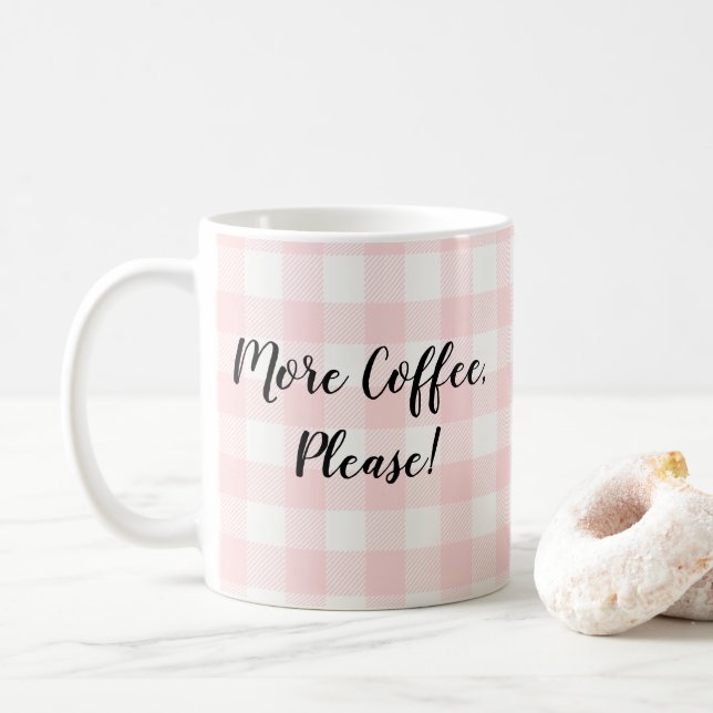 Mehr Kaffee Bitte Buffalo Karo Kaffee Tasse (Mit Donut)