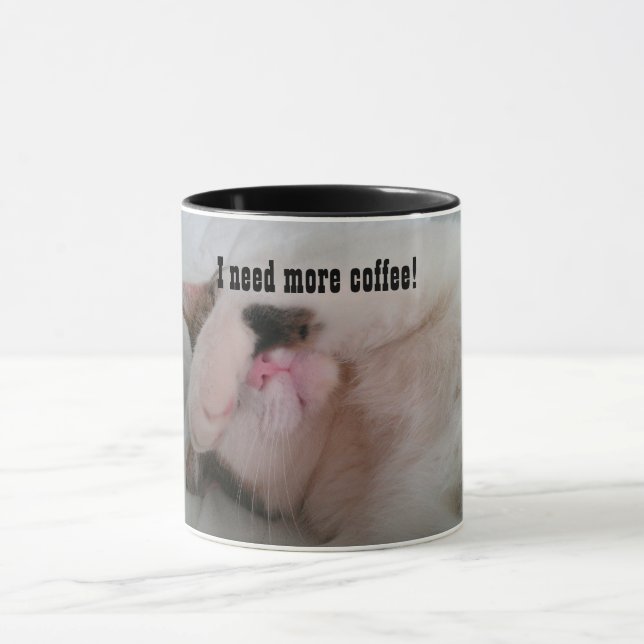 Mehr Kaffee-Katze Tasse (Zentrum)
