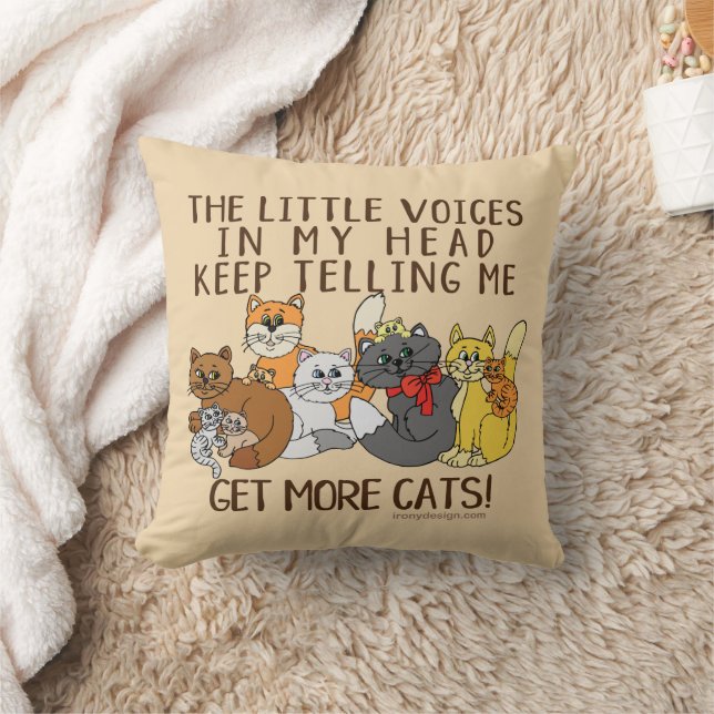 Mehr Katzen Funny Sprichwort Kissen (Decke)