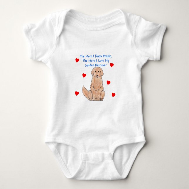 Mehr kenne ich Leute-golden retriever Baby Strampler (Vorderseite)
