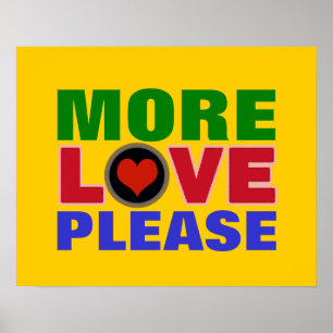 Mehr Liebe bitte farbige Typografie Poster