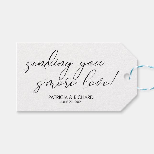 Mehr Liebe Chic-Gastgeschenke Hochzeiten senden Geschenkanhänger (Vorderseite (Horizontal))