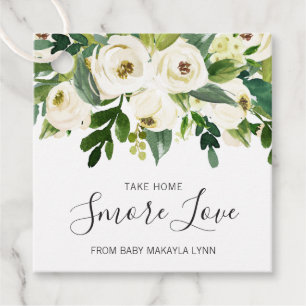 Mehr Liebe Elegante White Floral Girl Babydusche Geschenkanhänger