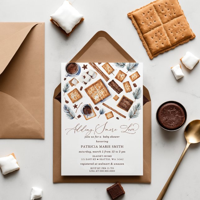 Mehr Liebe Geschlechtsneutrale Babydusche Einladung (Adding S'More Love Gender Neutral Baby Shower Invitation)