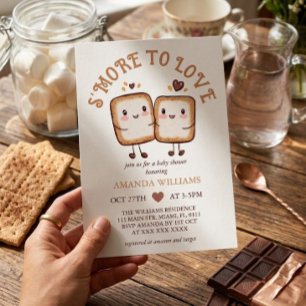 Mehr Liebe Kawaii Lagerfeuer-Baby-Party  Einladung
