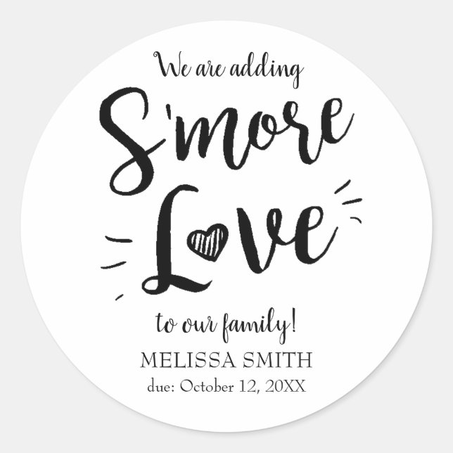 Mehr Liebe S'mores Babydusche Runder Aufkleber (Vorderseite)