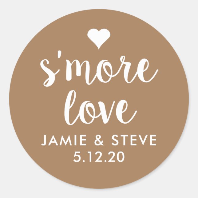 Mehr Liebe Sticker, Smore Gefallen Sticker (Vorderseite)