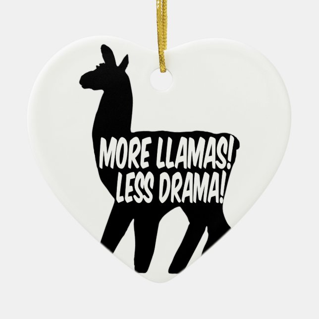 Mehr Llamas weniger Drama Keramikornament (Vorne)