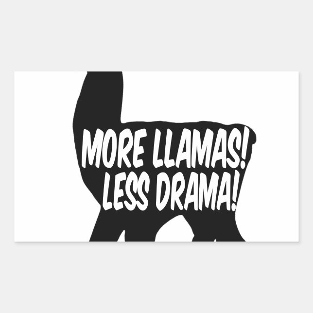 Mehr Llamas weniger Drama Rechteckiger Aufkleber (Vorderseite)