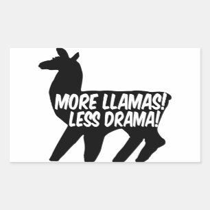 Mehr Llamas weniger Drama Rechteckiger Aufkleber