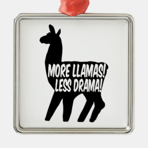 Mehr Llamas weniger Drama Silbernes Ornament