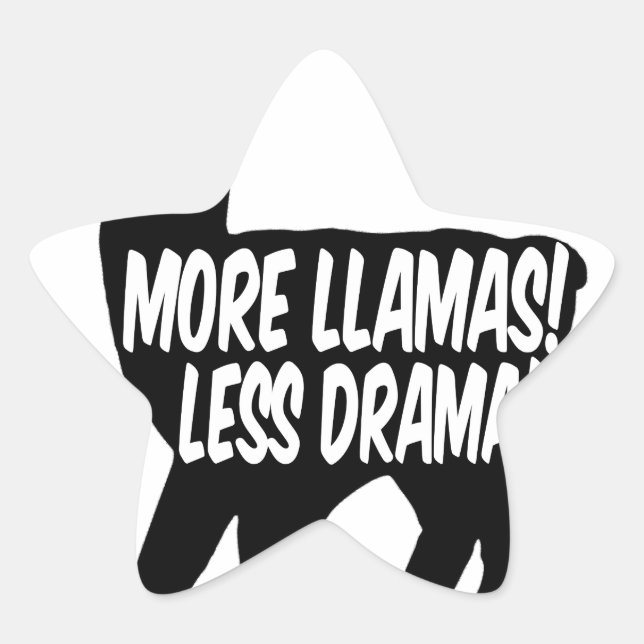 Mehr Llamas weniger Drama Stern-Aufkleber (Vorderseite)