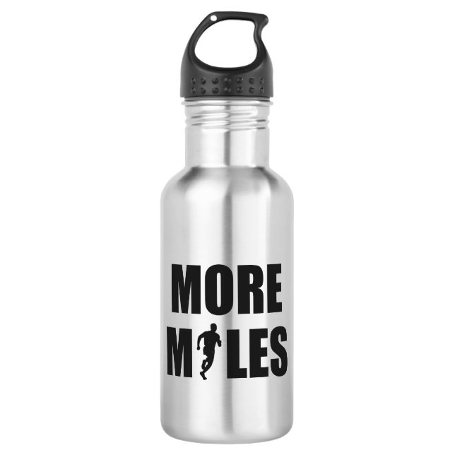 Mehr Meilen laufen Edelstahlflasche (Vorderseite)
