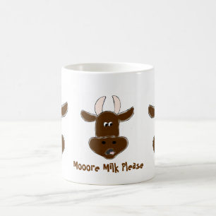 "Mehr Milch bitte" Animierte Kuh-Tasse Kaffeetasse