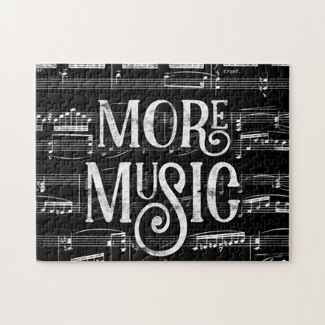 Mehr Musik Chalkboard - Schwarz-weiß Musiker (Horizontal)