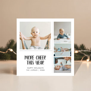 Mehr noch in diesem Jahr Baby 4 Foto Weihnachtskar Feiertagskarte