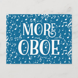 Mehr Oboe - Blaue weiße Musik Postkarte