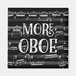 Mehr Oboe Chalkboard - Schwarz-weiße Musik Magnet