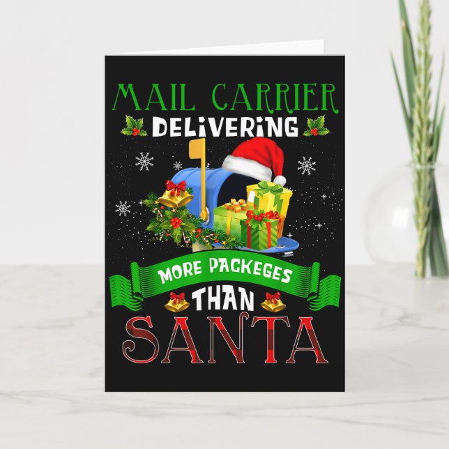 Mehr Pakete als der Weihnachtsmann Lustiger Stal-W Karte (Vorderseite)