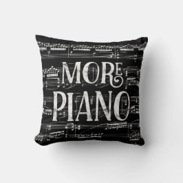 Mehr Piano Chalkboard - Schwarz-weiße Musik Kissen