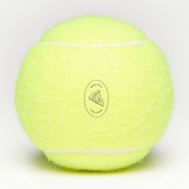 Mehr Pizza weniger Stress Tennisbälle (Vorderseite)