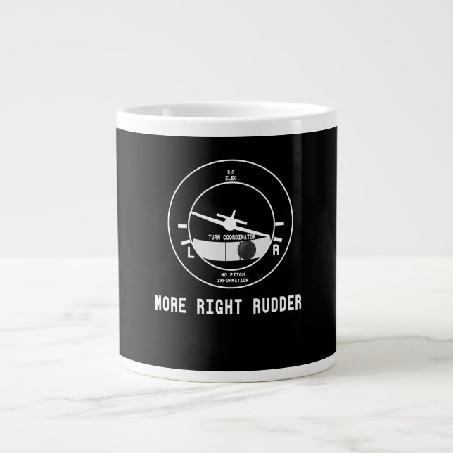 Mehr rechts Rudder CFI Flight Instructor Pilot Ges Jumbo-Tasse (Vorderseite)