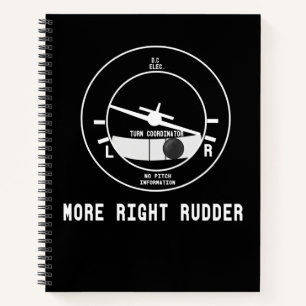 Mehr rechts Rudder CFI Flight Instructor Pilot Ges Notizbuch