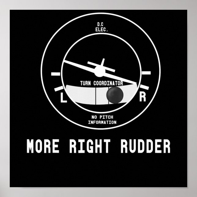 Mehr rechts Rudder CFI Flight Instructor Pilot Ges Poster (Vorne)