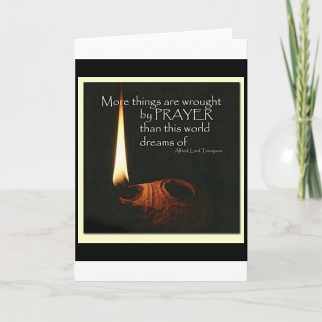 Mehr Sachen sind durch Gebet bearbeitet Karte (Vorderseite)