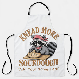 Mehr Sauerteig kneten Shirt, Lustiger Waschbär Bäc Schürze