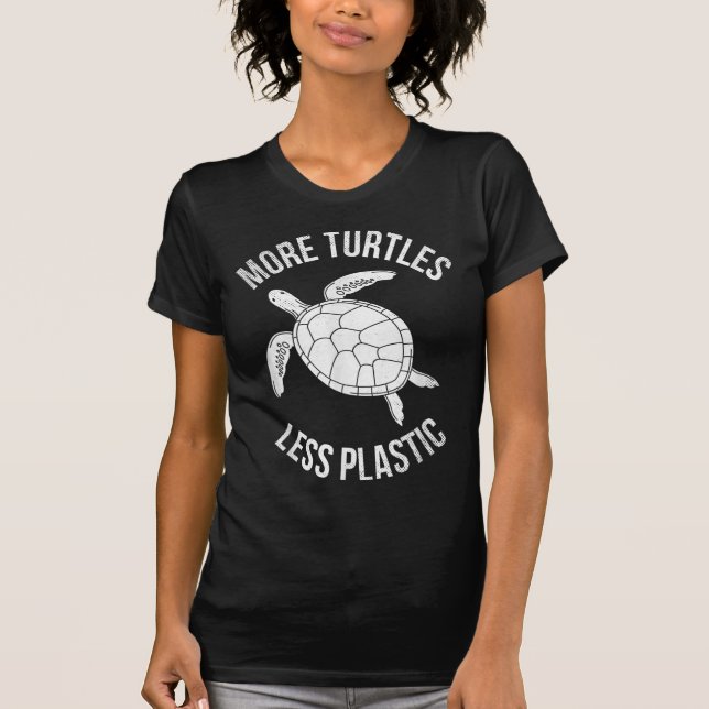 Mehr Schildkröten weniger Plastik Klimawandel Erde T-Shirt (Vorderseite)