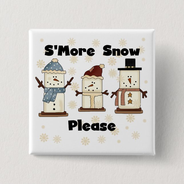 Mehr Schnee bitte Hemden und Geschenke Button (Vorderseite)