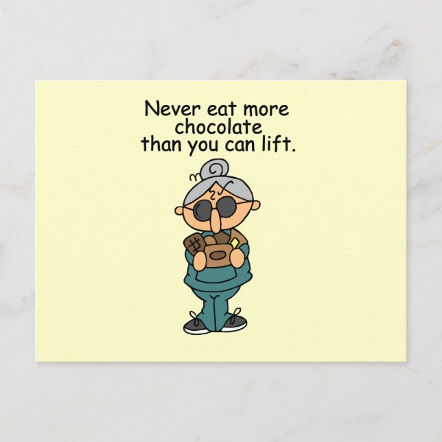 Mehr Schokolade-Spaß Postkarte (Vorderseite)